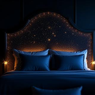 Constellation-etched luxury headboard