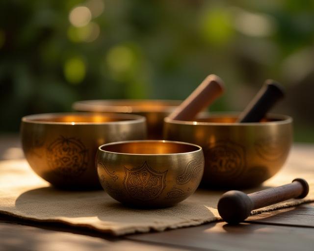 Cosmic themed sound healing bowls