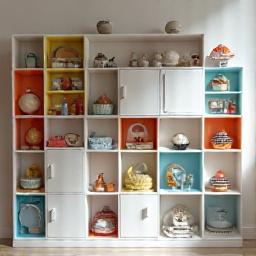 Modular wall storage with space theme