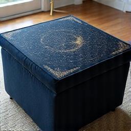 Storage ottoman with stargazing map